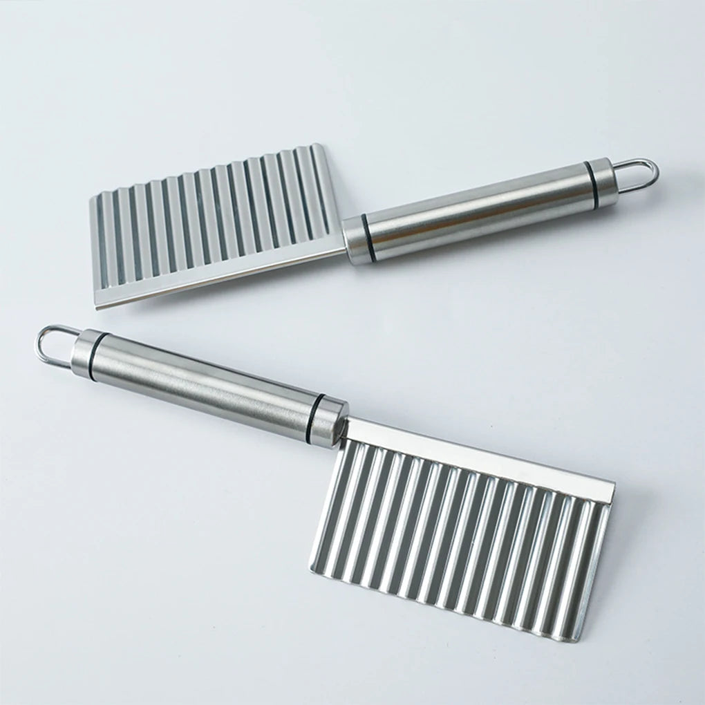 2 Pcs Stainless Steel Wave Knife Potato & French Fries Cutter