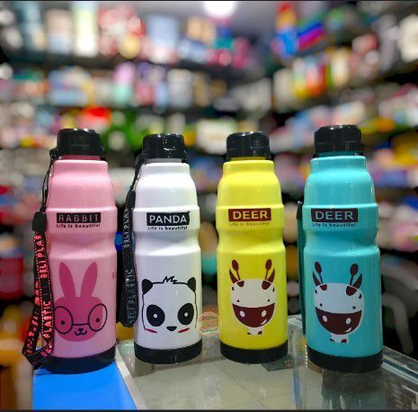 Pack of 3 Commando Kids School Water Bottles for Home & Outdoor