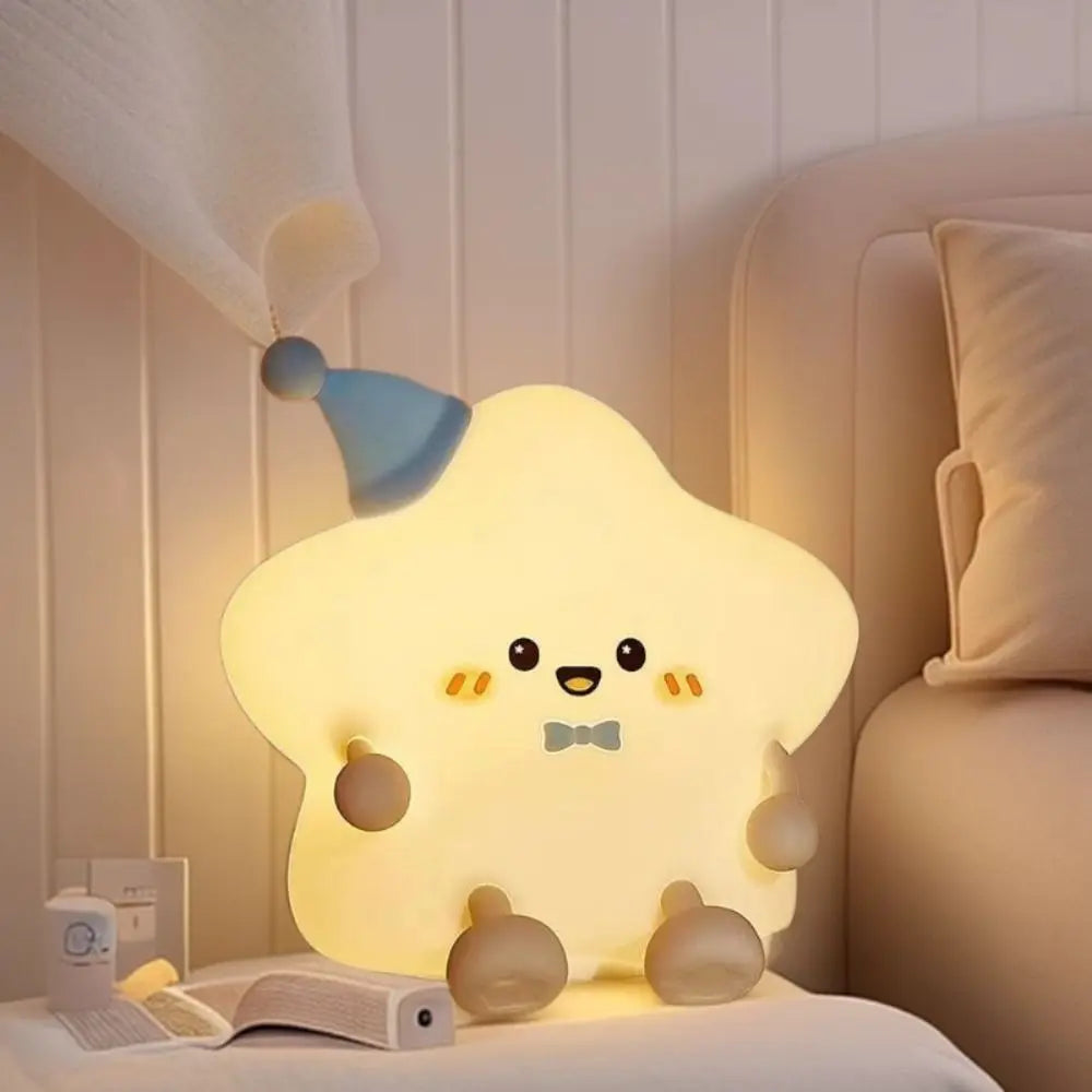 LED Star Night Light – Rechargeable Silicone Touch Table Lamp