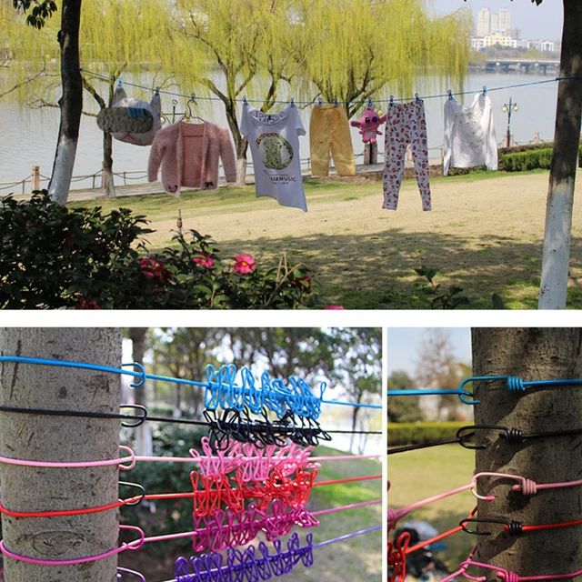 Portable Clothesline With 12 Clip