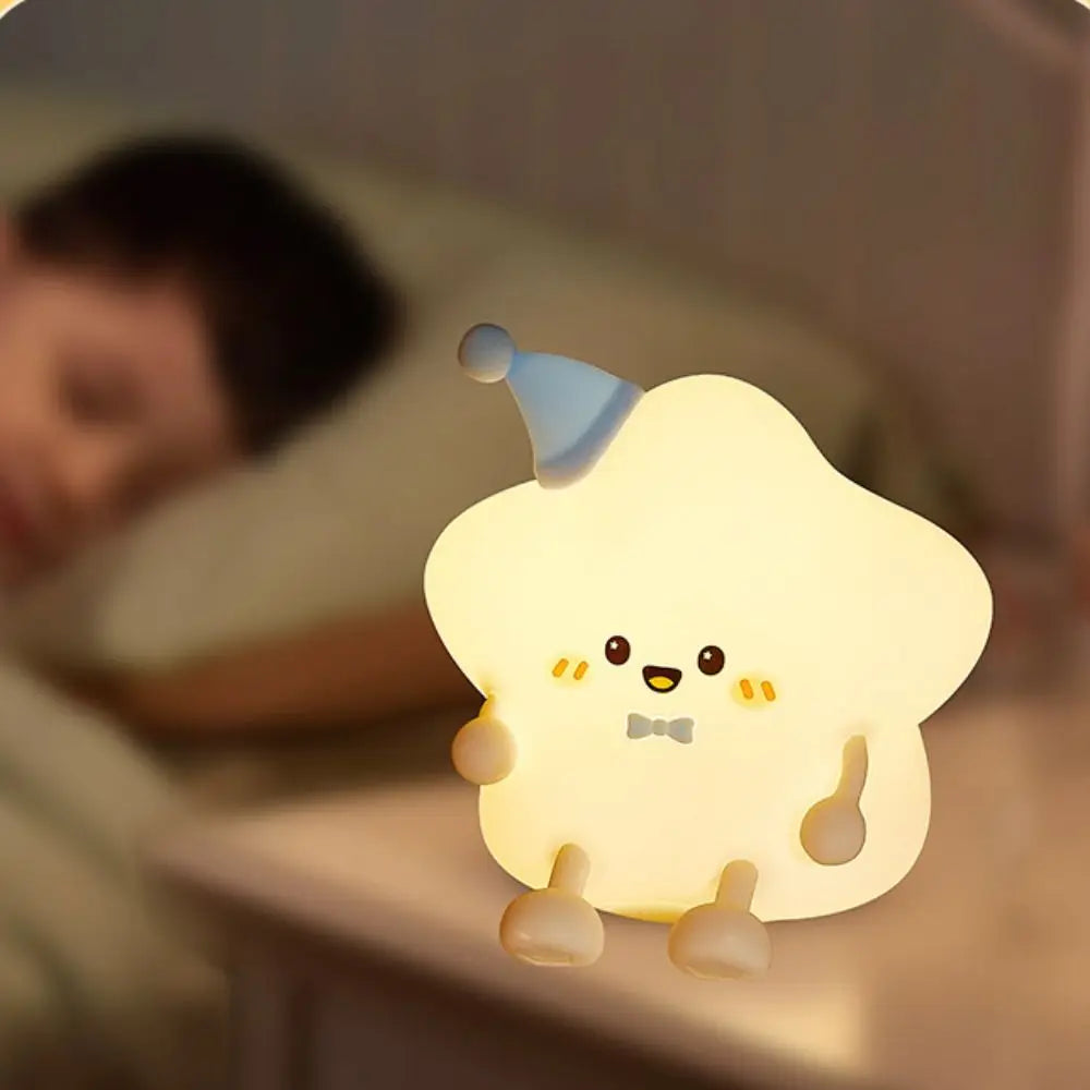 LED Star Night Light – Rechargeable Silicone Touch Table Lamp