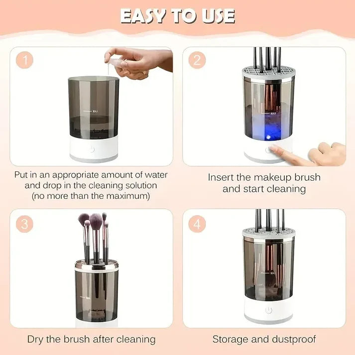 Portable Electric Makeup Brush Cleaner – Fast USB-Powered Hygienic Cleaning Adjustable Collar