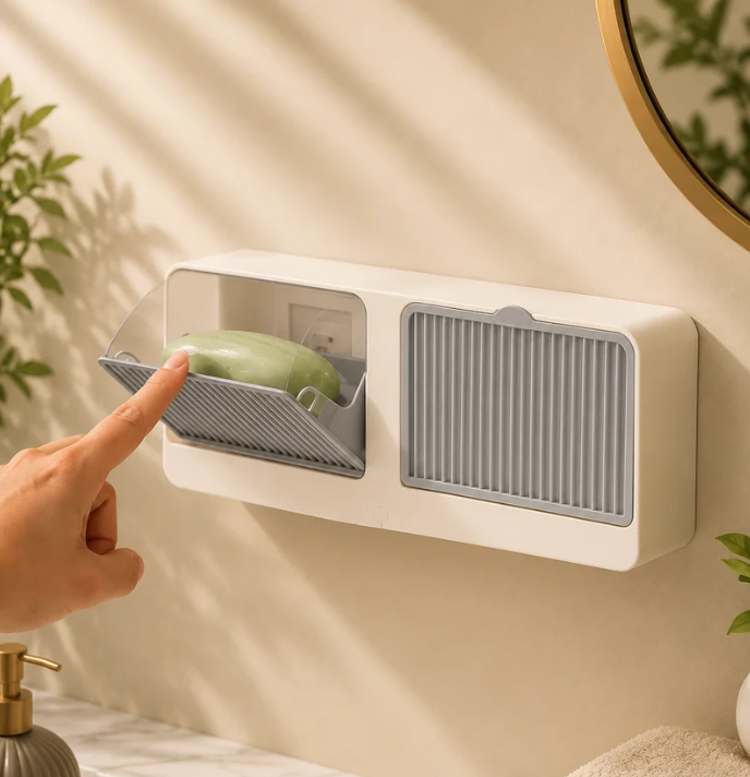 Double Wall Mounted Soap Holder -No Drlling