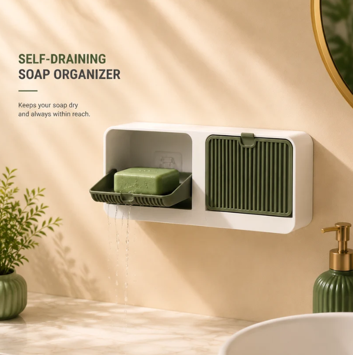 Double Wall Mounted Soap Holder -No Drlling