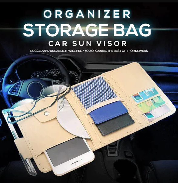 Car Sun Visor Organizer (High Quality Leather 🔥)