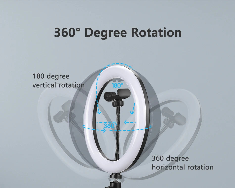 LED Selfie Ring Light with Tripod for Photography & Live Streaming