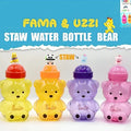 (Pack of 2) Fama and Uzzi Bear Straw Water Bottle For Kids