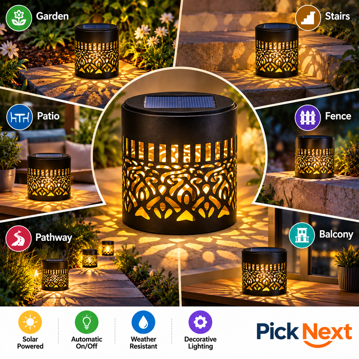 Decorative Solar LED Outdoor Wall Light