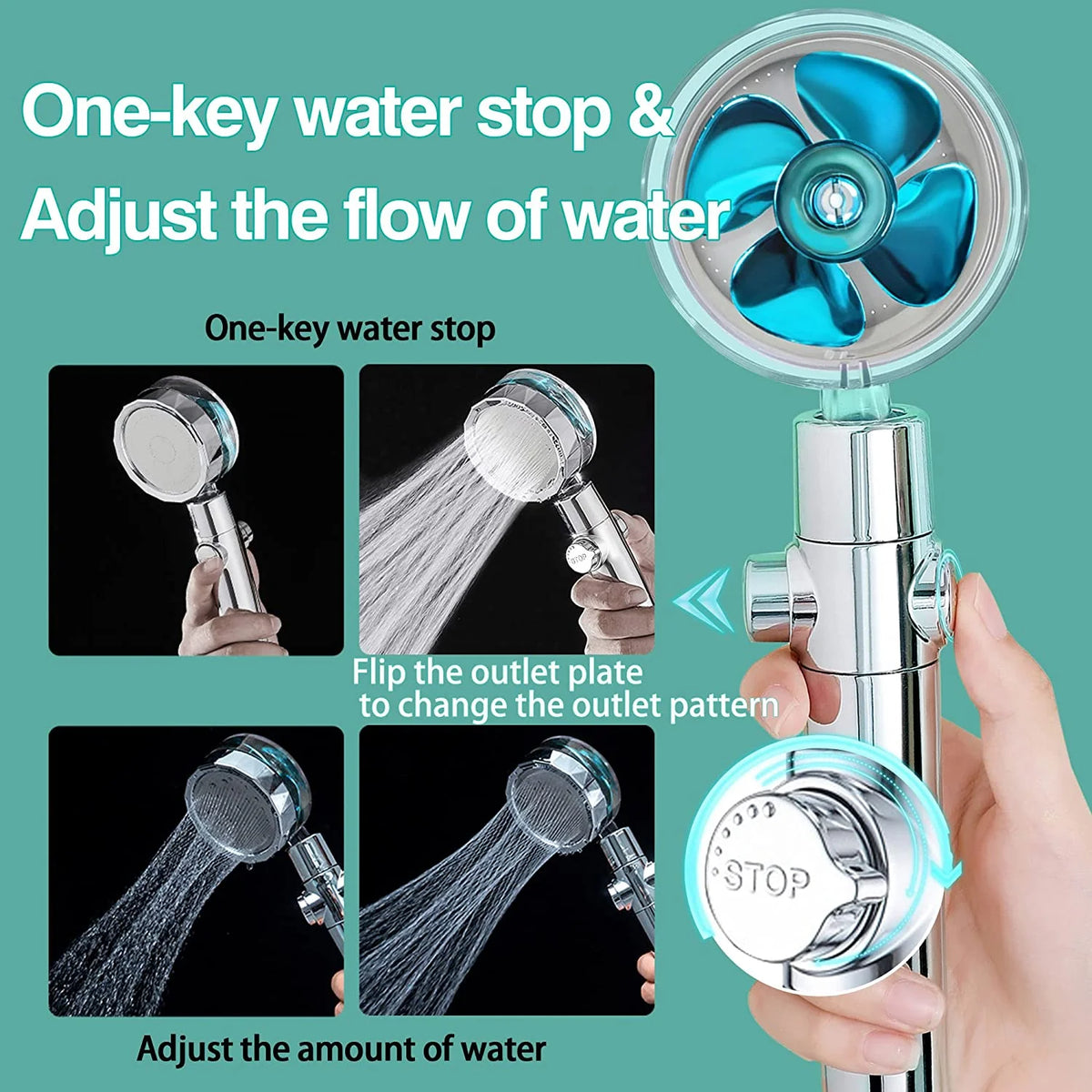 HIGH PRESSURE TURBO SHOWER HEAD