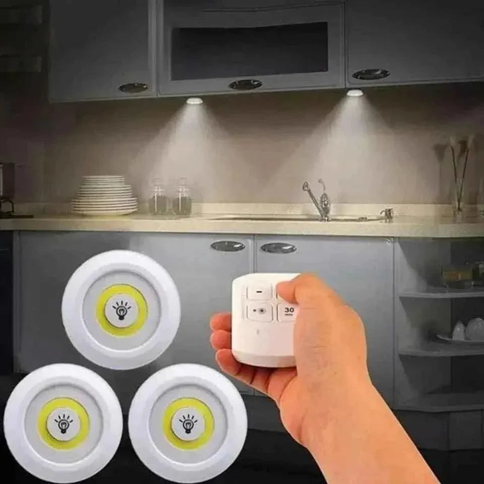 Wireless LED Night Lights with Remote – Pack of 3