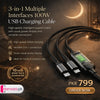 3-in-1 100W Fast Charging USB Cable with Digital Power Display