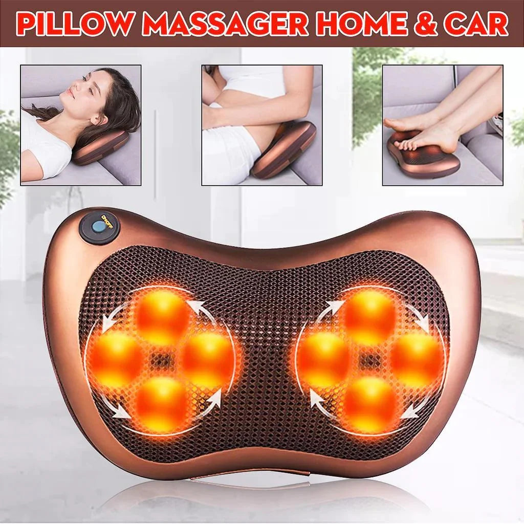 Electric Massager Pillow with Heating for Neck & Back Pain Relief