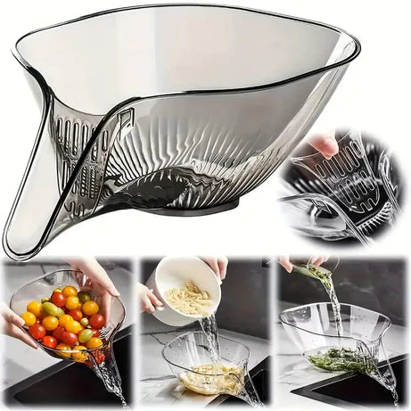 Durable Plastic Kitchen Drain Basket for Fruits & Vegetables