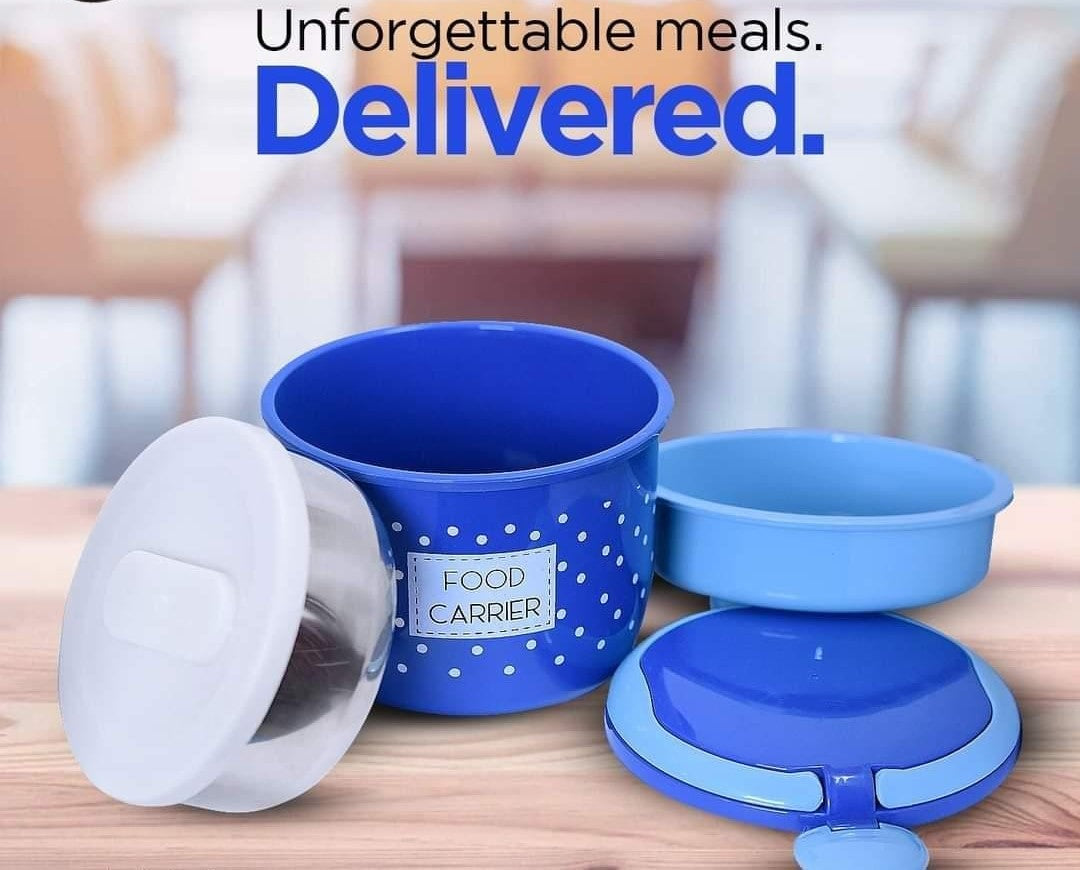 Double Layer Plastic Tiffin Lunch Box with Mini Steel Container