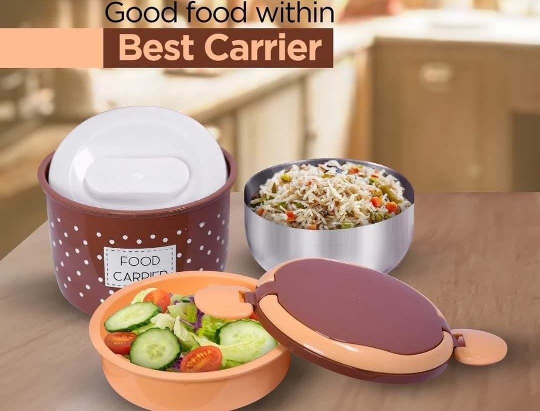 Double Layer Plastic Tiffin Lunch Box with Mini Steel Container