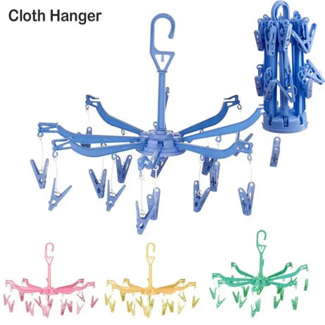 360° Foldable Sock Dryer Hanger for Travel, Towels & Baby Clothes