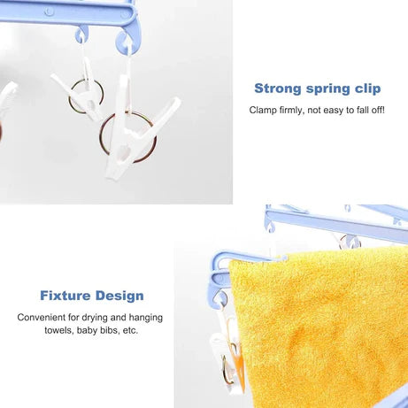 360° Foldable Sock Dryer Hanger for Travel, Towels & Baby Clothes