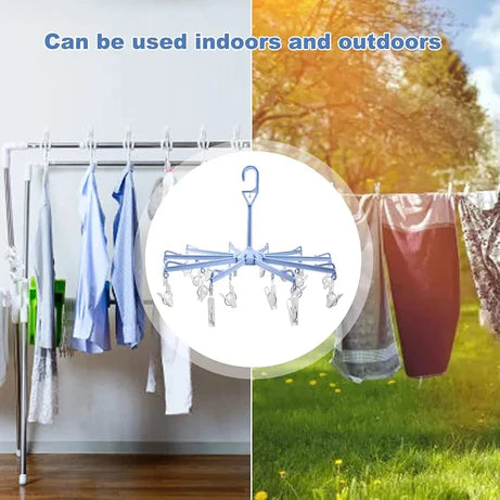 360° Foldable Sock Dryer Hanger for Travel, Towels & Baby Clothes