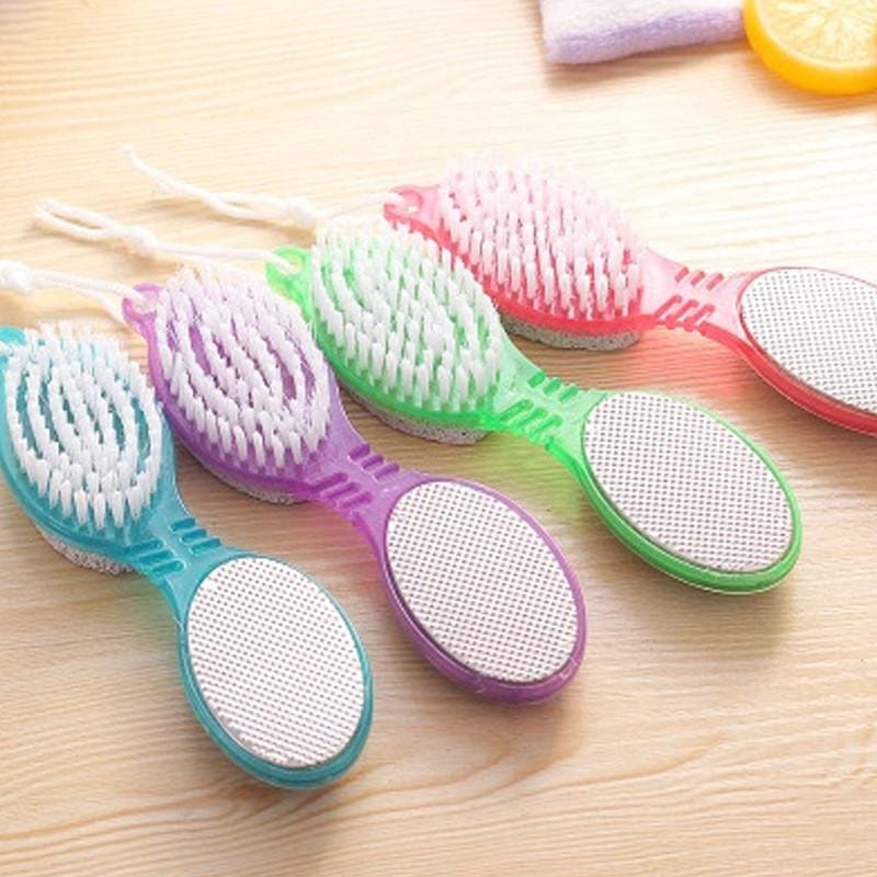Pack of 2 4-in-1 Foot Scrubber with Pumice Brush File & Buffer