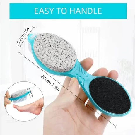 Pack of 2 4-in-1 Foot Scrubber with Pumice Brush File & Buffer