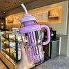 Ice Cream Water Bottle with Straw & Handle BPA-Free Leakproof Tumbler
