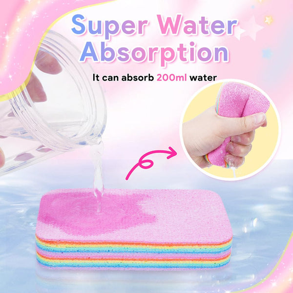 Set of 3 Cartoon Compressed Double-Sided Kitchen Cleaning Sponges
