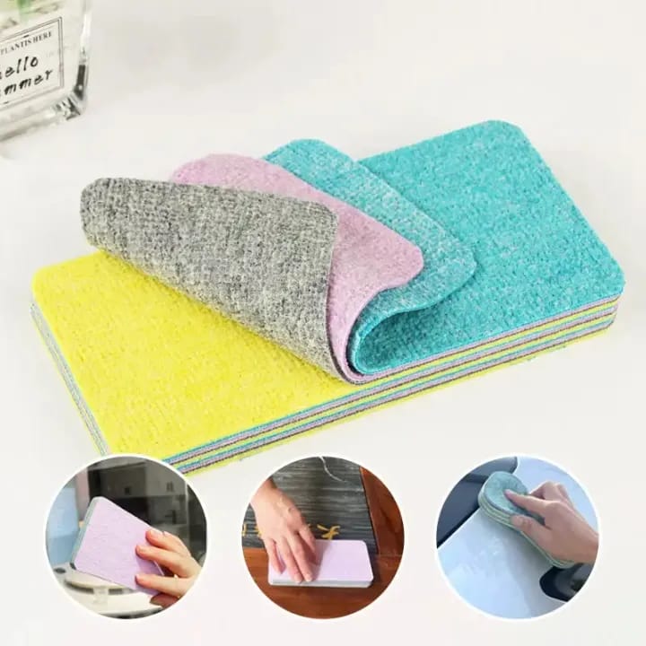 Set of 3 Cartoon Compressed Double-Sided Kitchen Cleaning Sponges
