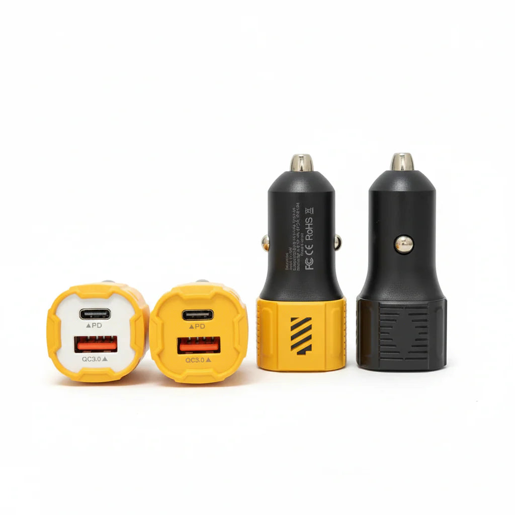 USB & PD Fast Charging Car Charger QC3.0 Dual Port Type-C Adapter