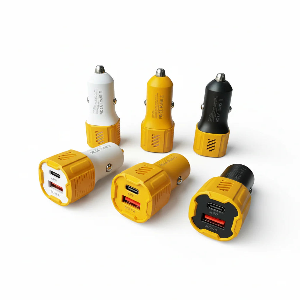 USB & PD Fast Charging Car Charger QC3.0 Dual Port Type-C Adapter