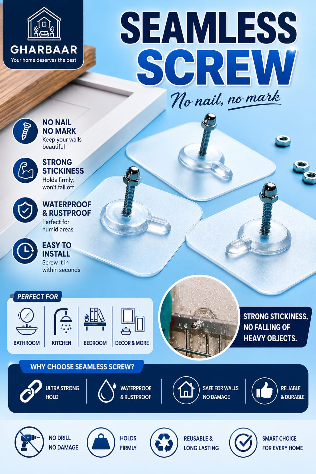 Seamless Screw Wall Mount