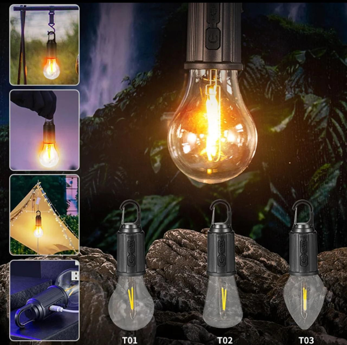 Rechargeable Hanging LED Bulb – Portable Light