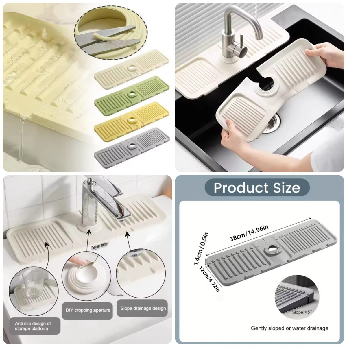 Adjustable Sink Drainage Mat