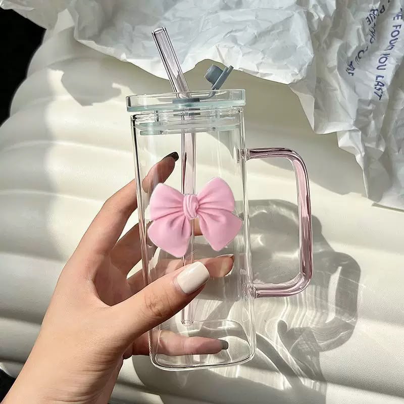 Aesthetic Bow Design Water Bottle
