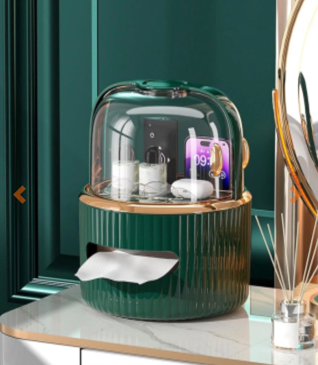 Multifunctional Desktop Tissue Box & Storage Organizer