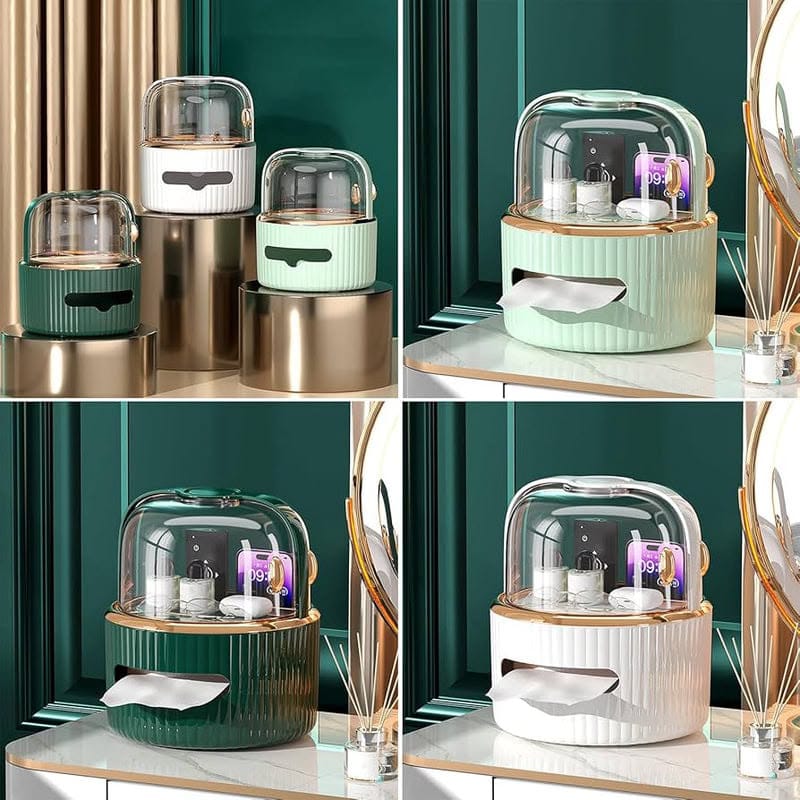 Multifunctional Desktop Tissue Box & Storage Organizer