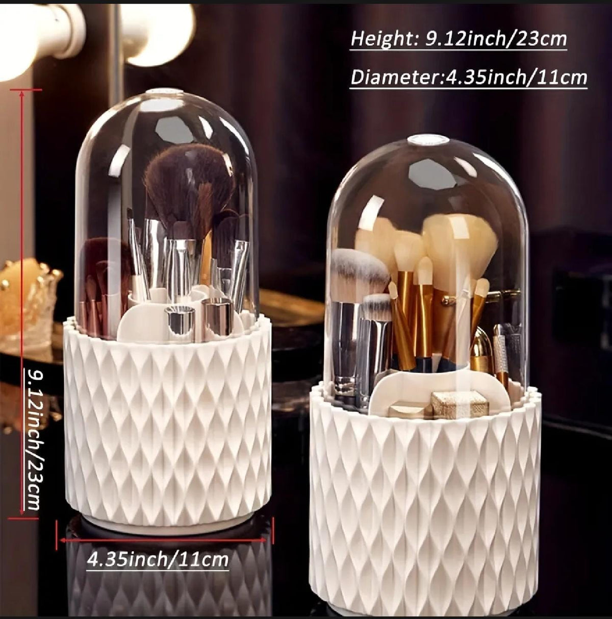 360° Rotating Makeup Brush Organizer