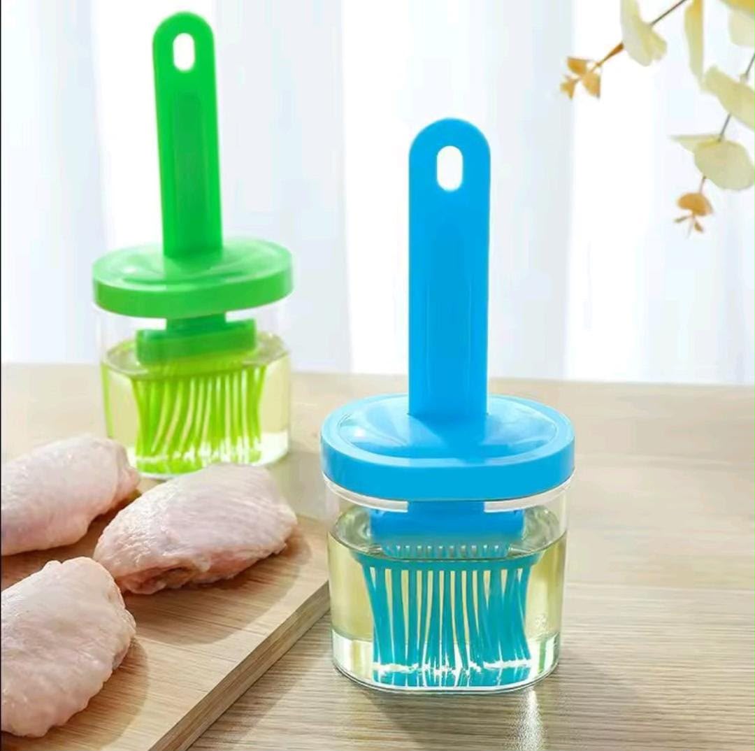 2-in-1 Oil Dispenser & Silicone Basting Brush – Kitchen Cooking Tool