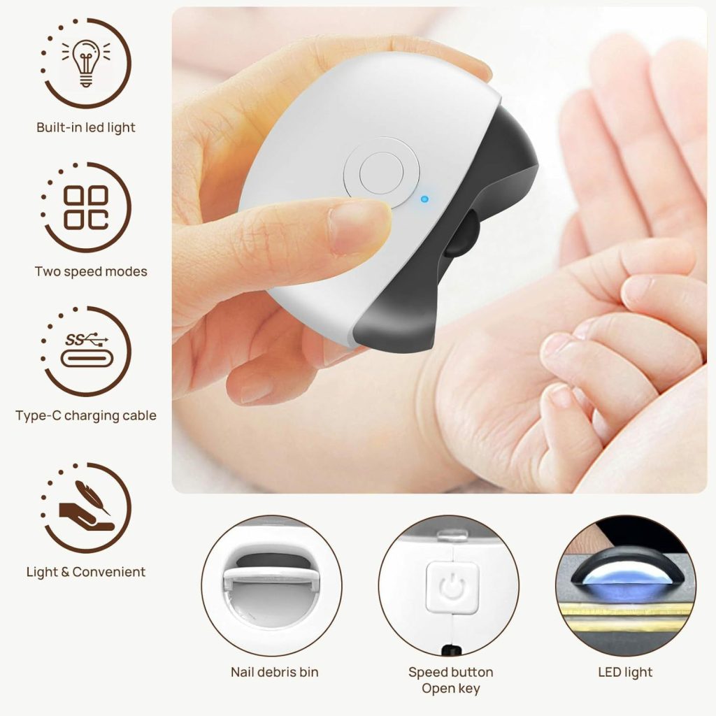USB Rechargeable Automatic Electric Nail Clipper for Baby & Adults