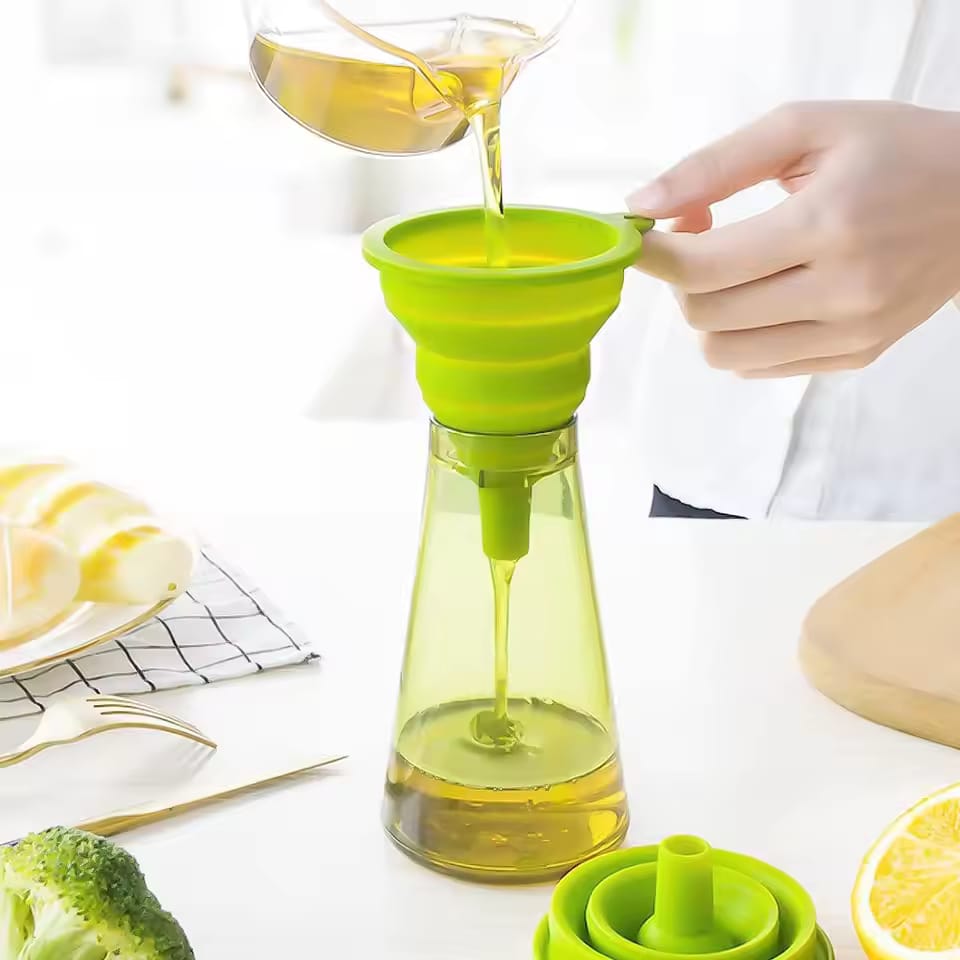 Pack of 3 Foldable Silicone Food Grade Funnels for Kitchen Use