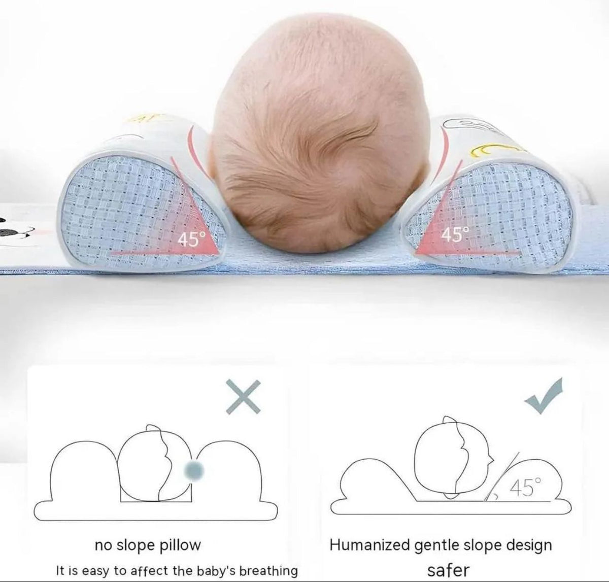 Adjustable Newborn Baby Head Shaping Pillow Anti Flat Head Support