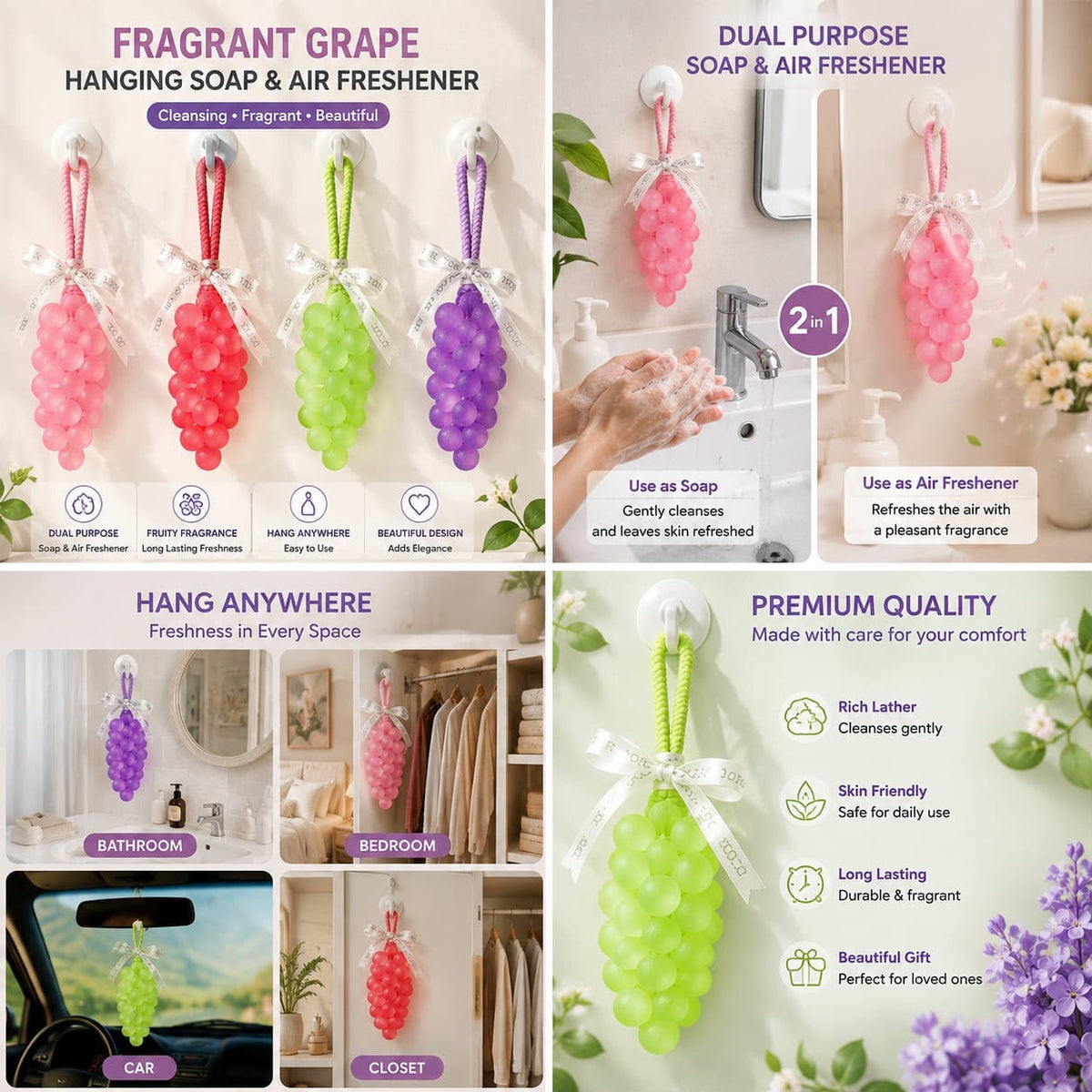 Hanging Grape Soap & Air Freshener