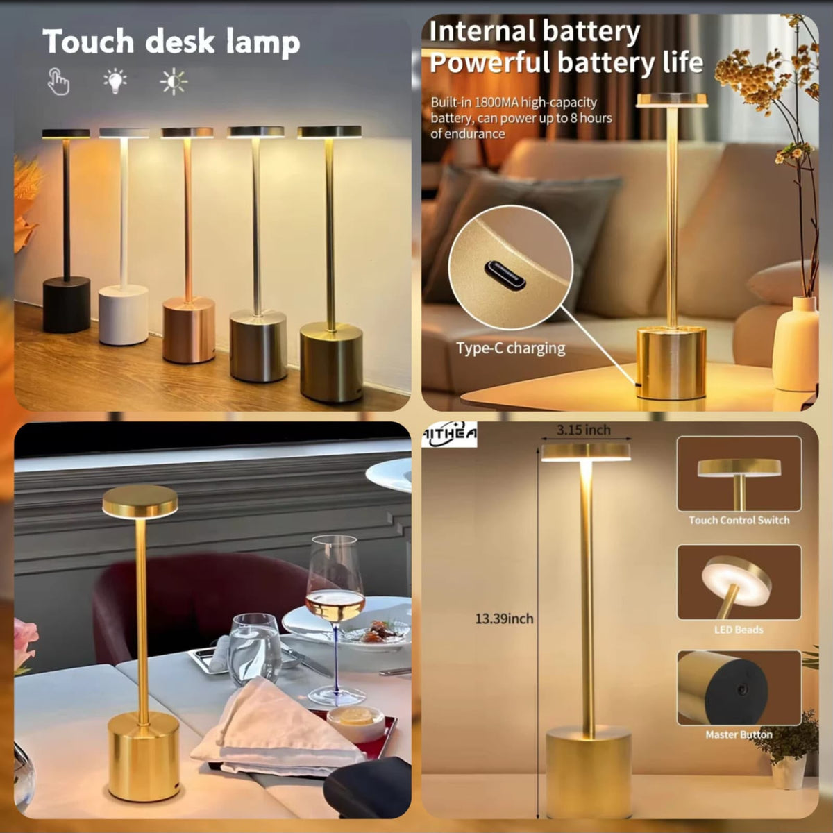 Rechargeable Touch Desk Lamp