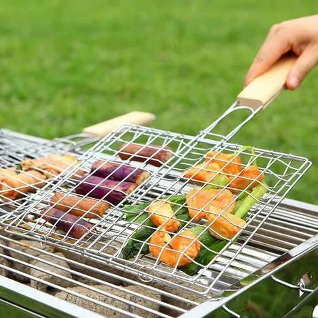 Portable Stainless Steel BBQ Grill Tray for Barbecue & Roasting