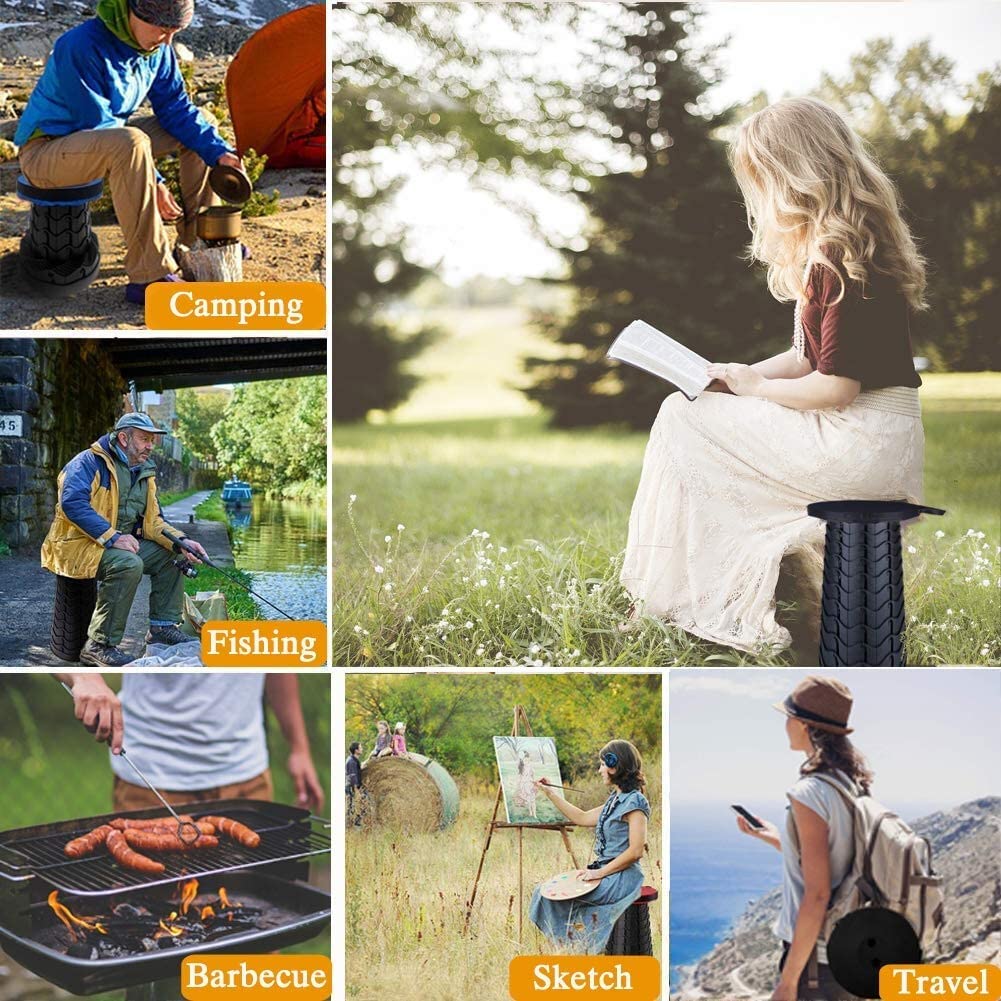 Portable Telescopic Retractable Stool Adjustable Camping Chair
