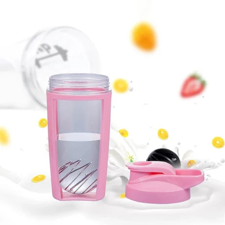 600ml Protein Shaker Bottle with Whisk Mixing Ball for Sports