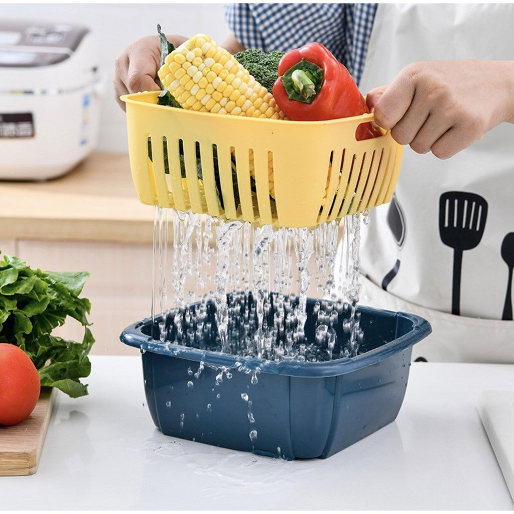 Buy 1 Get 2 Free 2-in-1 Fruit & Vegetable Drain Baskets (3 Pcs)