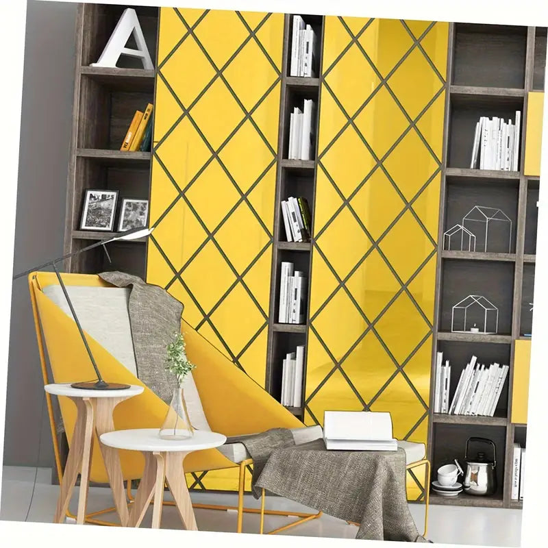 3D Acrylic Diamond Shape Self Adhesive Wall Sticker Set