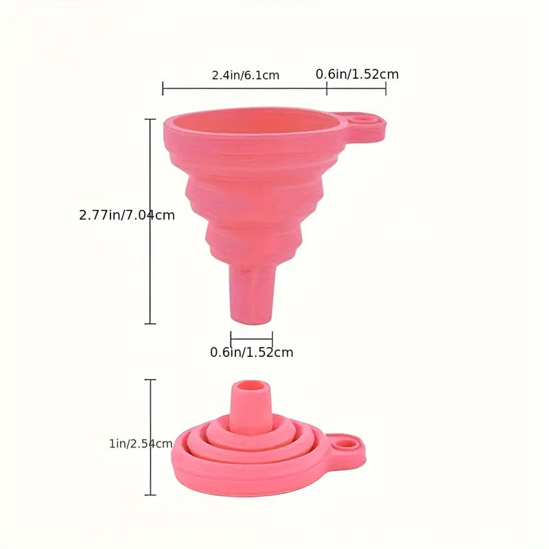 Pack of 3 Foldable Silicone Food Grade Funnels for Kitchen Use