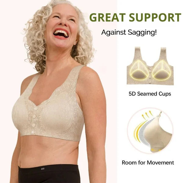 ✨LAST DAY SALE 49% 🔥🔥🔥– Plus Size Zero Feel Lace Full Coverage Front Closure Bra