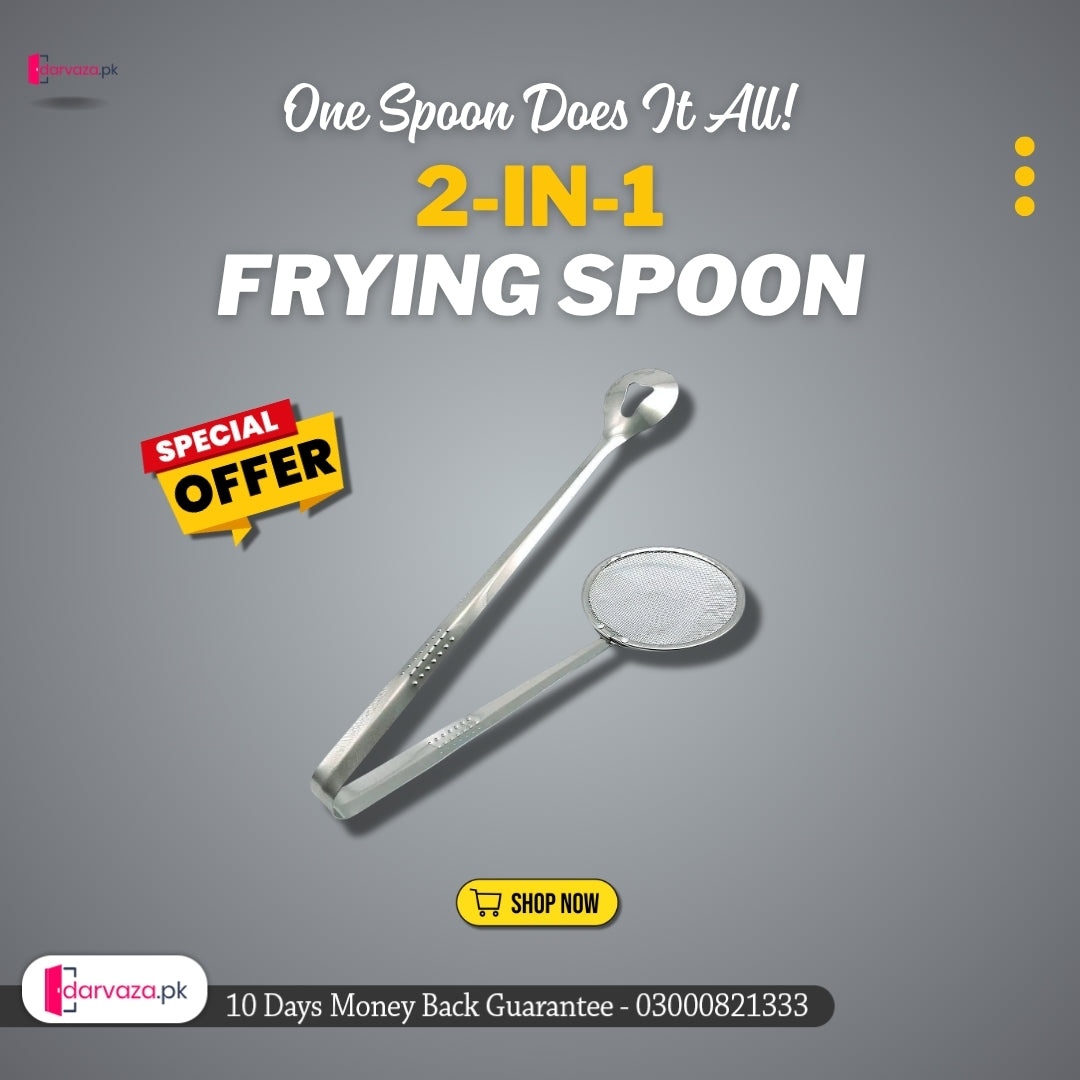 Multi-Functional 2-in-1 Frying Filter Spoon & Clip Oil Strainer for Kitchen